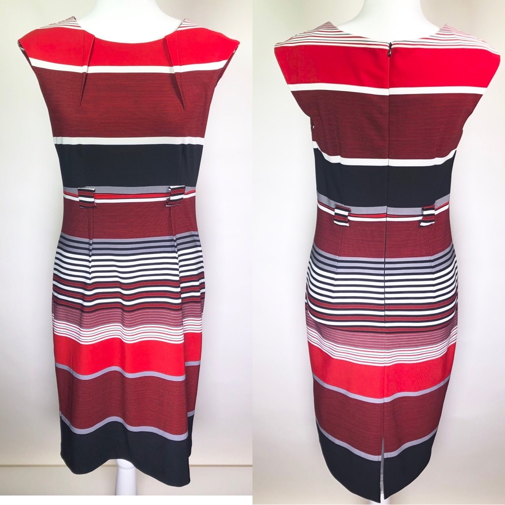 ILE New York Striped Midi Career Dress 6